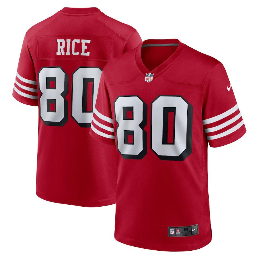Men San Francisco 49ers 80 Jerry Rice Nike Scarlet Retired Alternate Game NFL Jersey